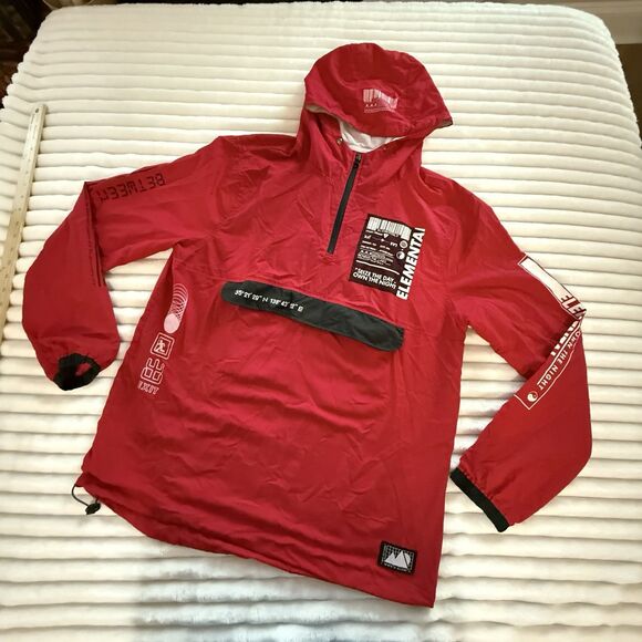 Brooklyn Clothing Jacket Mens M Red Lightweight Hoodie Streetwear Tokyo - Picture 1 of 12